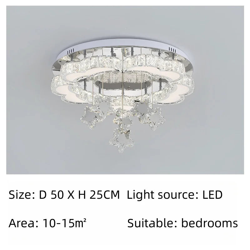 Afralia™ Heart Shaped Crystal LED Ceiling Light - Modern Chandelier Fixture for Living Room
