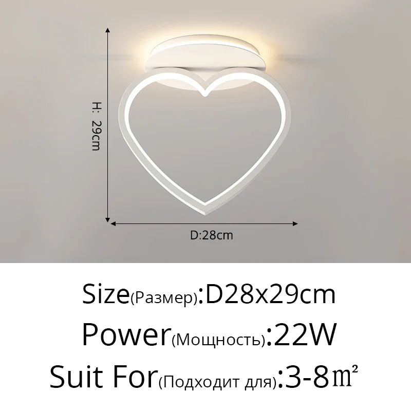 Afralia™ Heart Ceiling Light: Modern Hallway Aisle Entryway Lighting Fixture