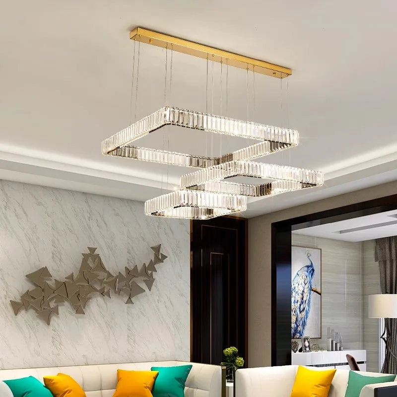 Afralia™ Modern Crystal Pendant Chandelier for Living and Dining Room Lighting