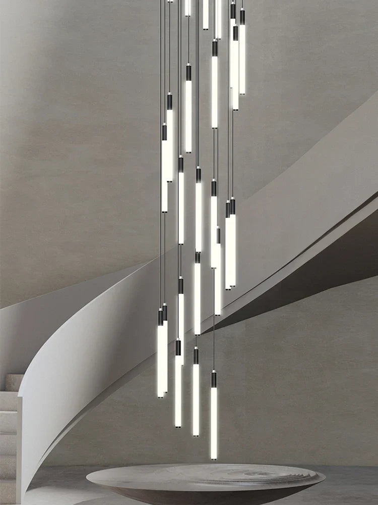 Afralia™ Modern LED Chandelier Pendant Light for Loft Staircase Lighting