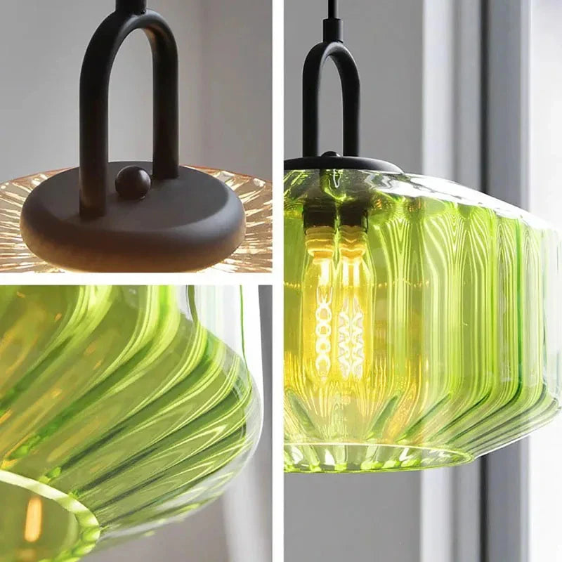 Afralia™ Glass LED Pendant Chandelier Colorful Kitchen Island Light Fixture