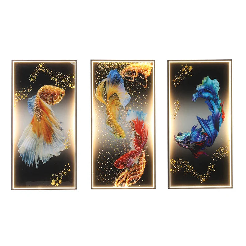 Afralia™ Fish LED Wall Sconces Set of 3 for Modern Home Decor & Ambiance