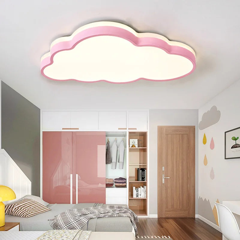 Afralia™ LED Cloud Ceiling Lamp: Modern Cartoon Kids Room Dimmable Light