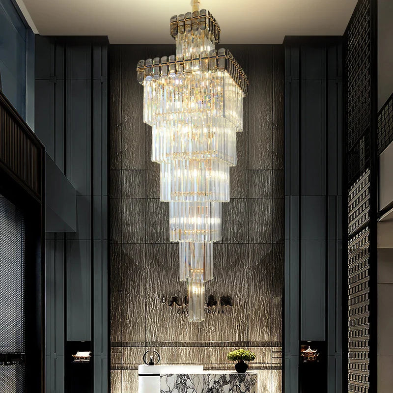 Afralia™ Nordic Duplex Villa Crystal Chandelier for Luxury Spaces