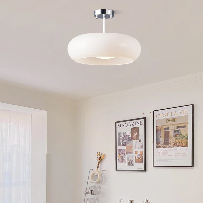 Afralia™ Yellow Glass LED Pendant Lights - Modern Nordic Hanging Lamparas for Bedroom & Living Room