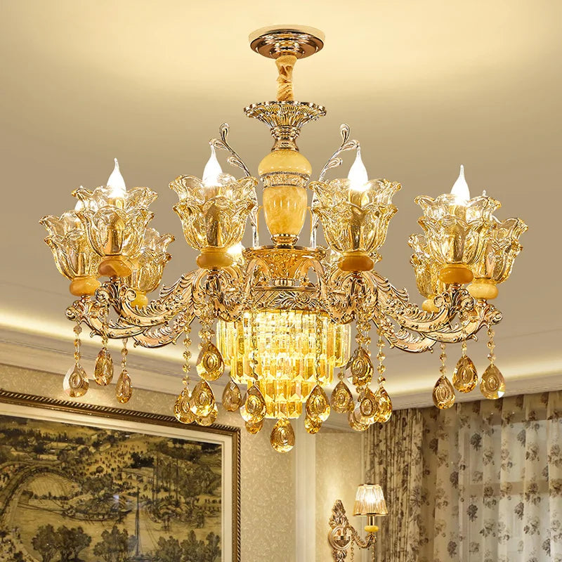 Afralia™ Luxury Crystal Chandelier for Living Room Dining Bedroom Hall Hotel