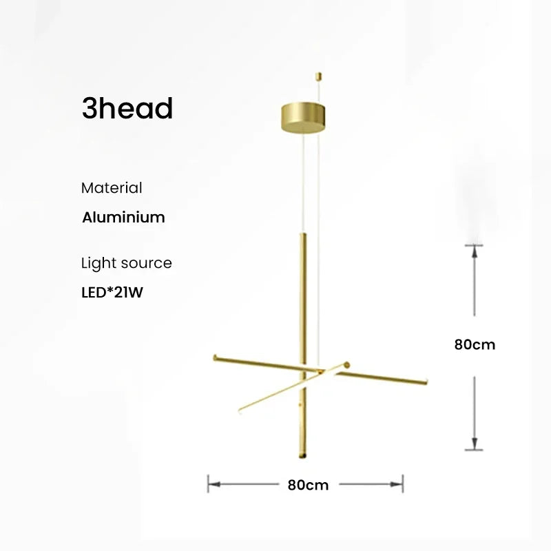 Afralia™ LED Linear Ceiling Chandelier Italian Designer Luxury Dining Room Chandelier