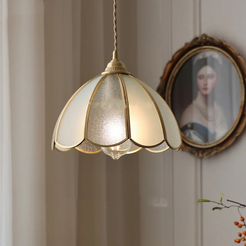 Afralia™ Antique Glass LED Pendant Lamp, Adjustable Loft Kitchen Light Fixture