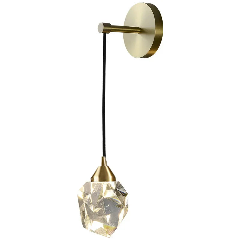 Afralia™ Crystal Wall Sconce Light - Modern Golden Nordic LED Fixture for Living Room