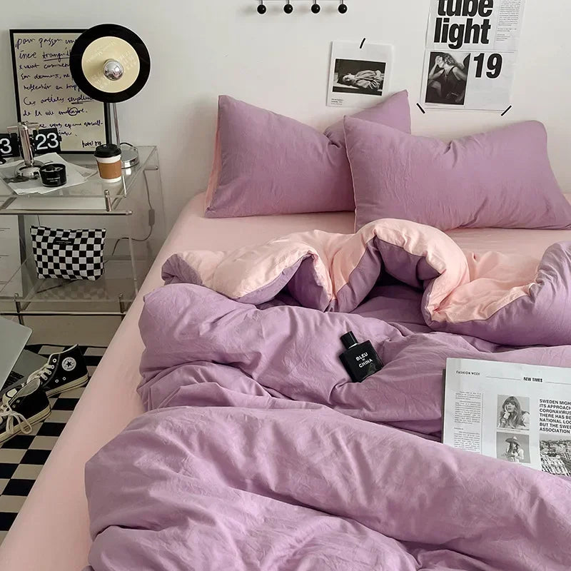 Afralia™ Cotton Bedding Set with Comforter Cover, Sheet, and Pillowcase Set