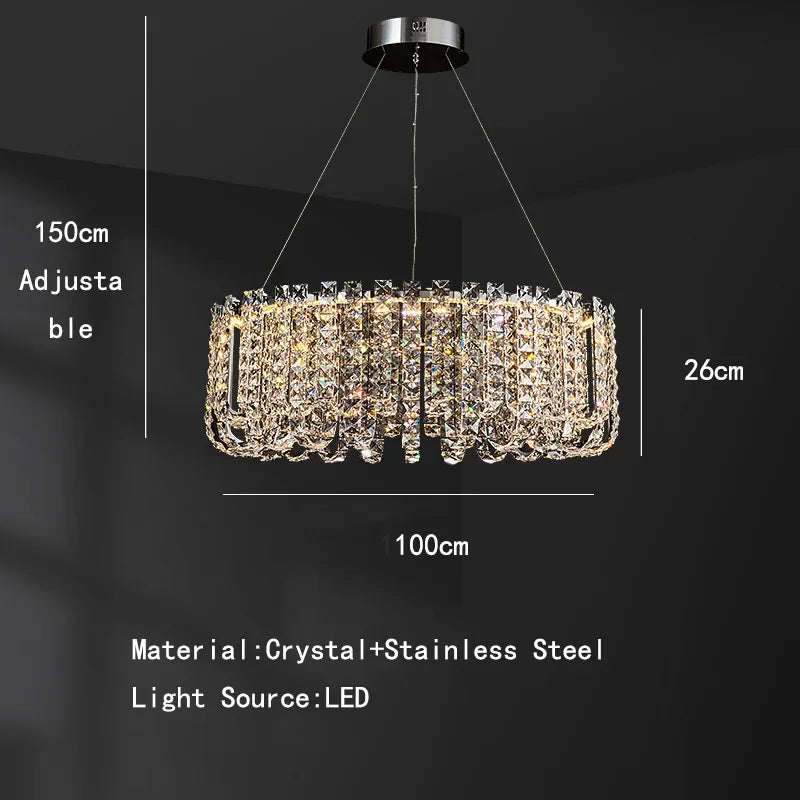 Afralia™ Crystal Pendant Ceiling Lamp LED Luxury Hanging Light