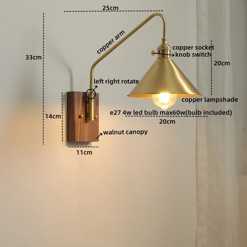 Afralia™ Glass Copper LED Wall Sconce Modern Stair Light Fixtures