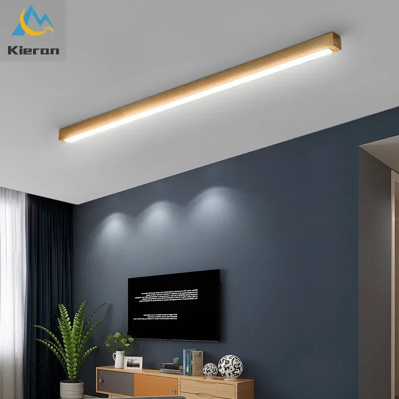 Afralia™ Solid Wood LED Ceiling Light for Modern Bedroom, Restaurant, and Living Room décor