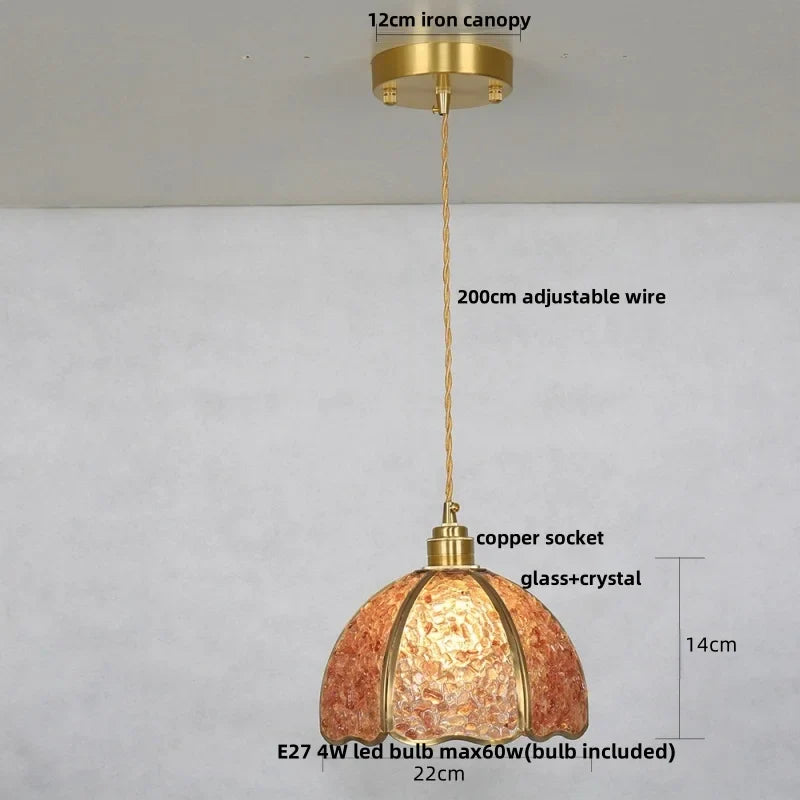 Afralia™ Luxury LED Crystal Pendant Light Fixture with Copper Socket