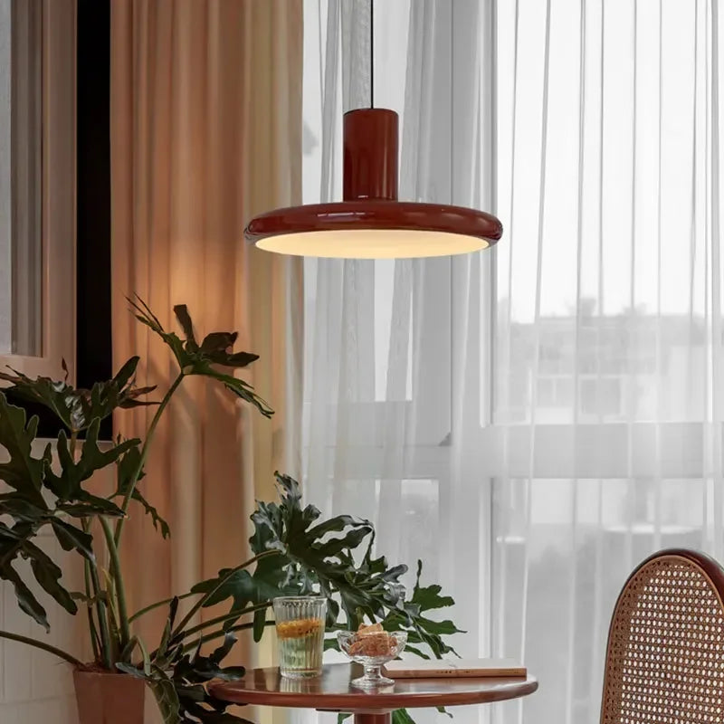 Afralia™ Vintage Red Pendant Lamp Chandelier for Kitchen Dining Living Room