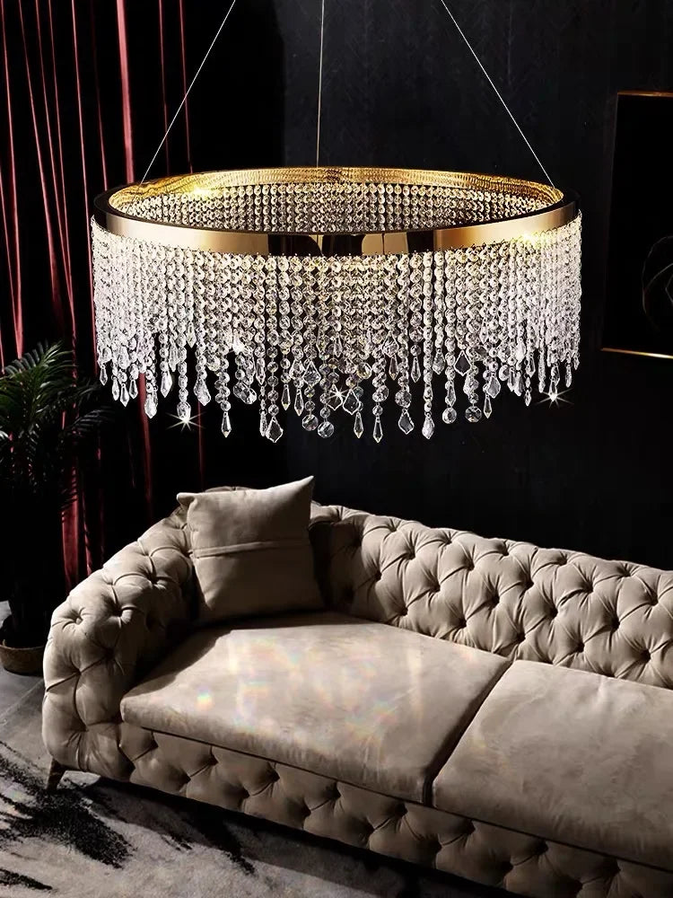 Afralia™ Crystal Chandelier: Modern Nordic LED Pendant Lighting Fixture for Luxe Home Decor