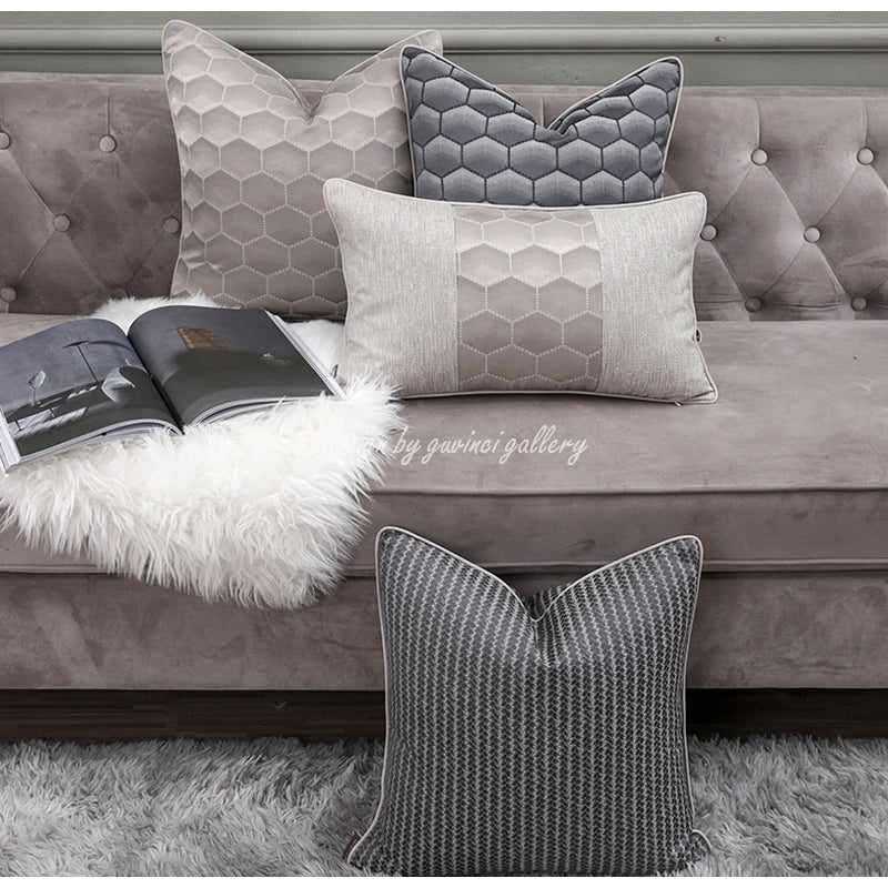 Afralia™ Frosted Gold Satin Lumbar Pillow Covers - Luxe Sofa Cushion Cases