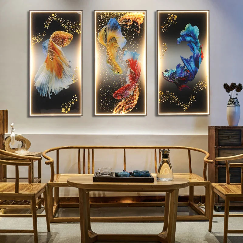 Afralia™ Fish LED Wall Sconces Set of 3 for Modern Home Decor & Ambiance
