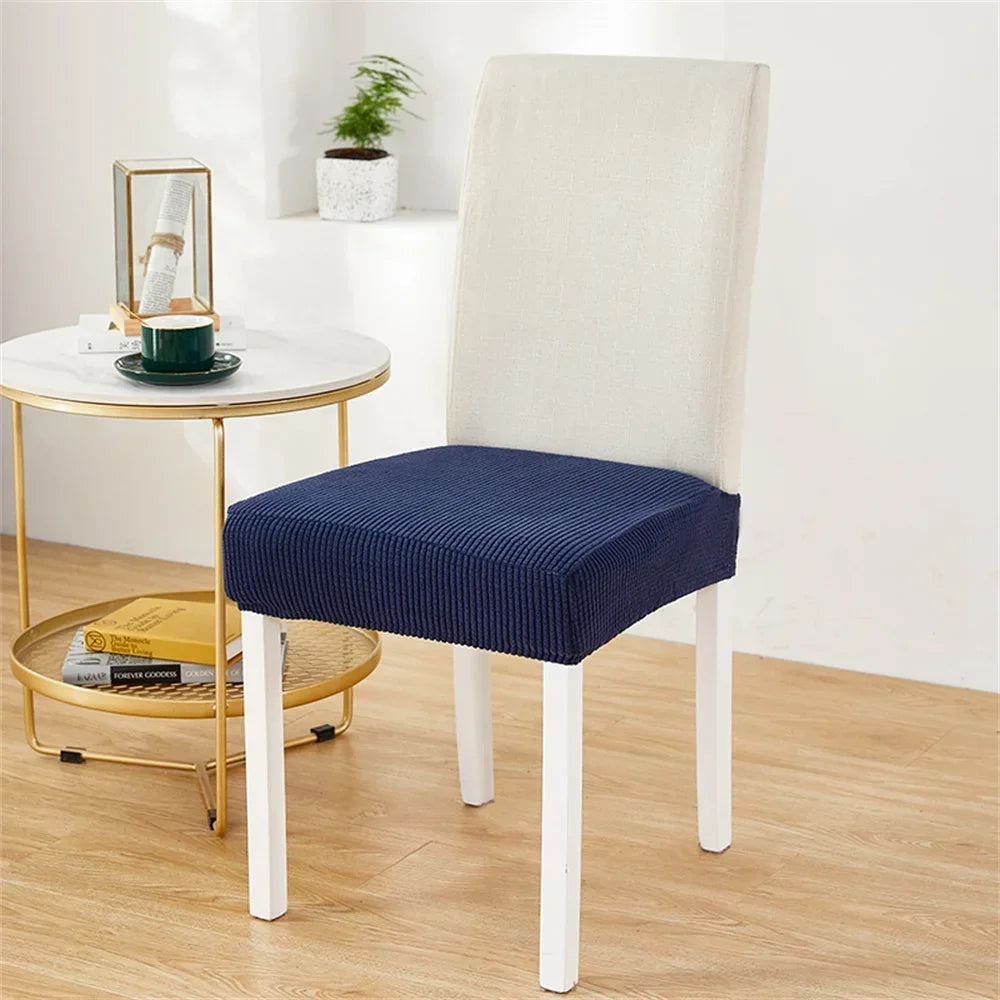 Afralia™ 15-Color Fleece Chair Cover: Elastic Slipcover for Dining Room Seat Protection