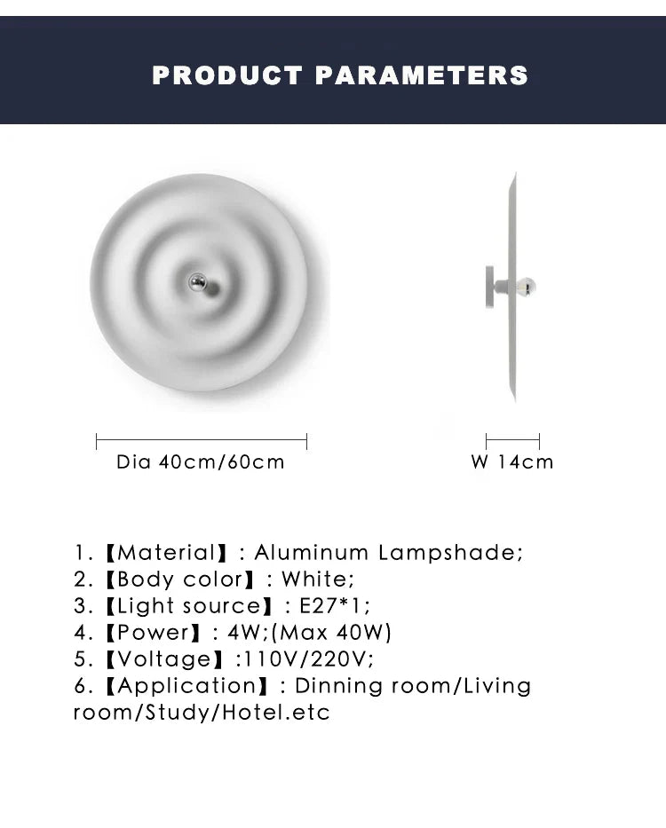 Afralia™ Round Water Ripple Wall Sconce for Bedroom, Living Room, or Cafe