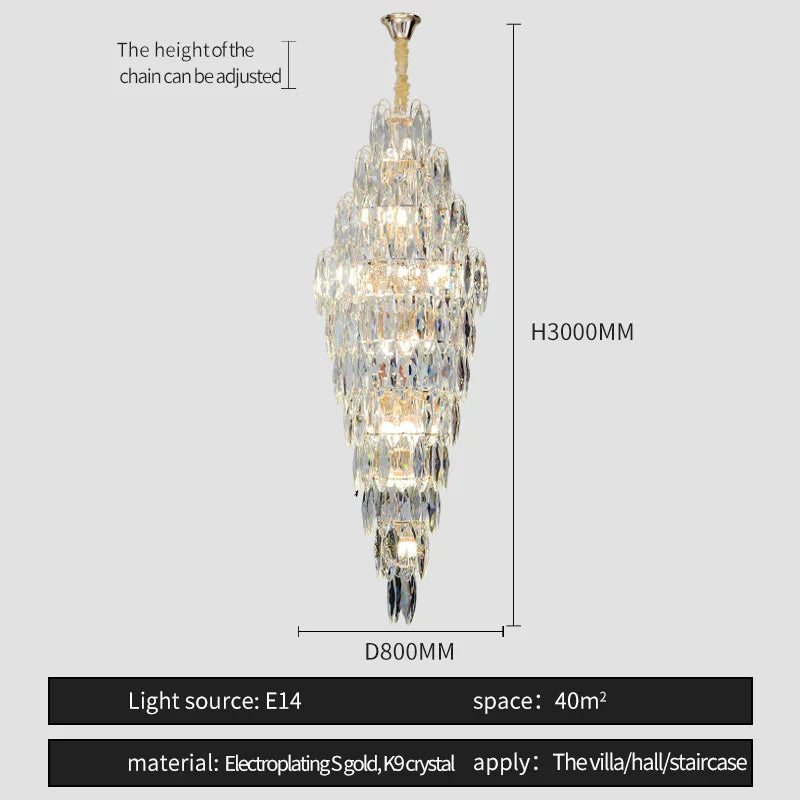 Afralia™ European Duplex Crystal Chandelier for Elegant Luxury Living