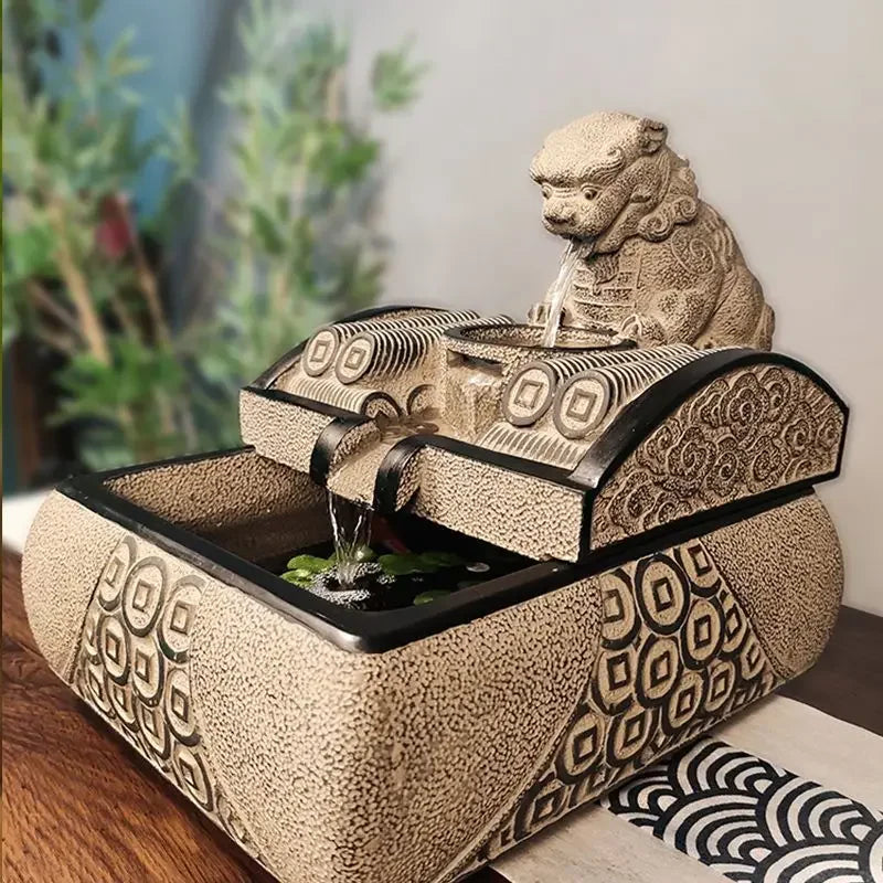 Afralia™ Feng Shui Water Flow Tabletop Ornament for Creative Living Room Decor