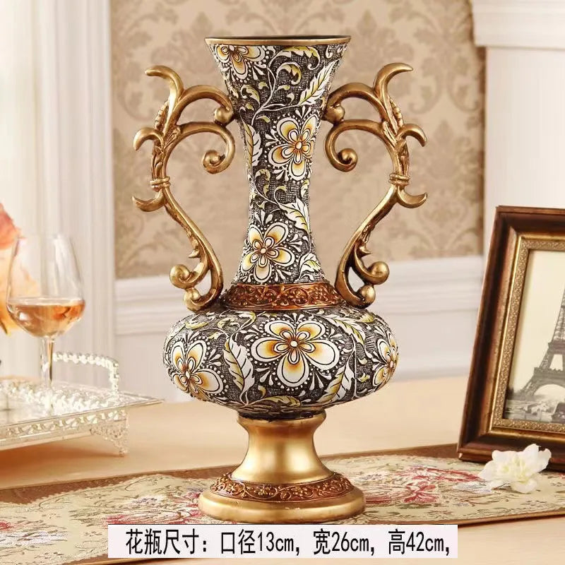 Afralia Resin Vase Dried Flowers Arrangement for Living Room Decor