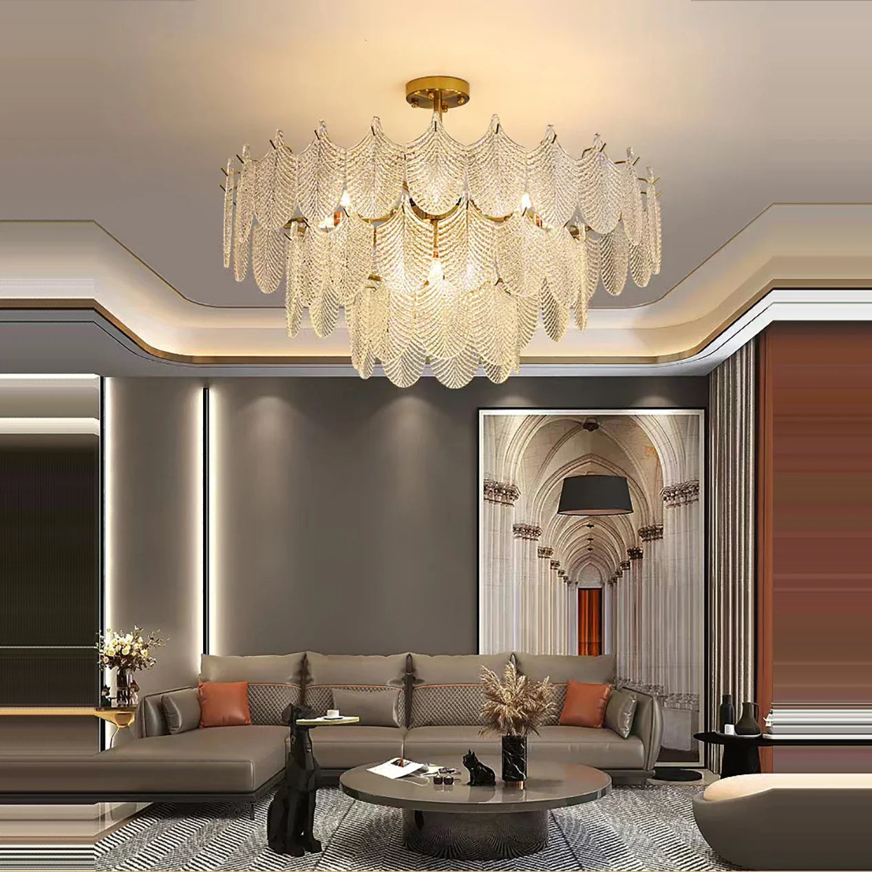 Afralia™ Tree Branch Chandelier: Metal Art Glass Hanging Lamp for Living Room and Kitchen