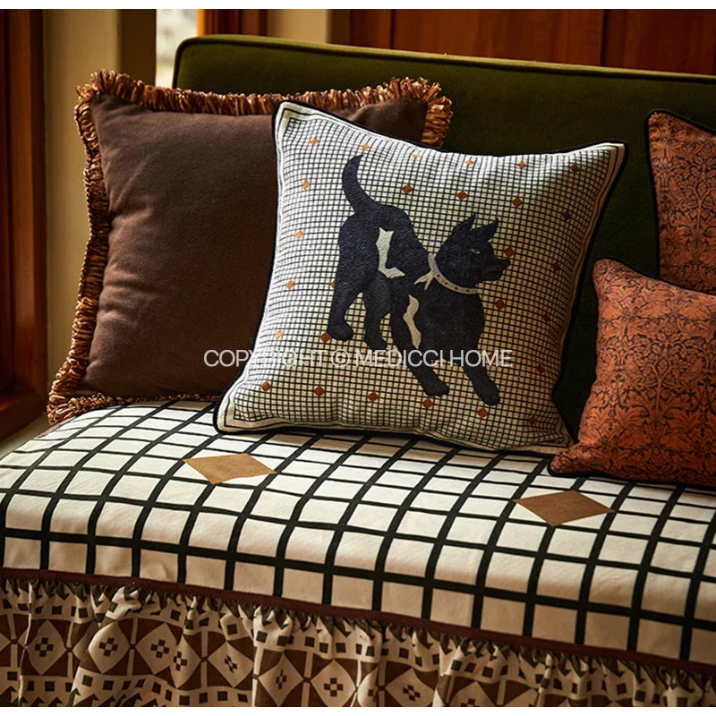 Afralia™ Luxe Greyhound Decorative Pillow Cover - Elegant Home Accent
