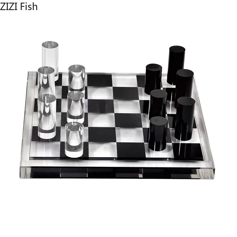 Afralia™ Chessboard Desk Ornament - Black & White Room Aesthetics Decor