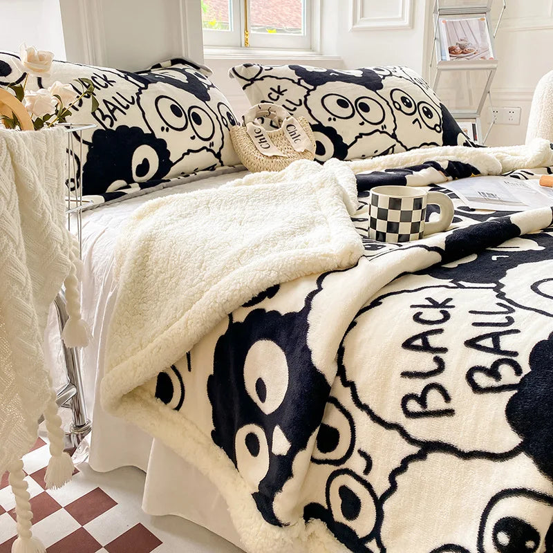 Afralia™ Plush Milk Cashmere Blanket: Luxurious Double Layer Flannel Throw Blanket
