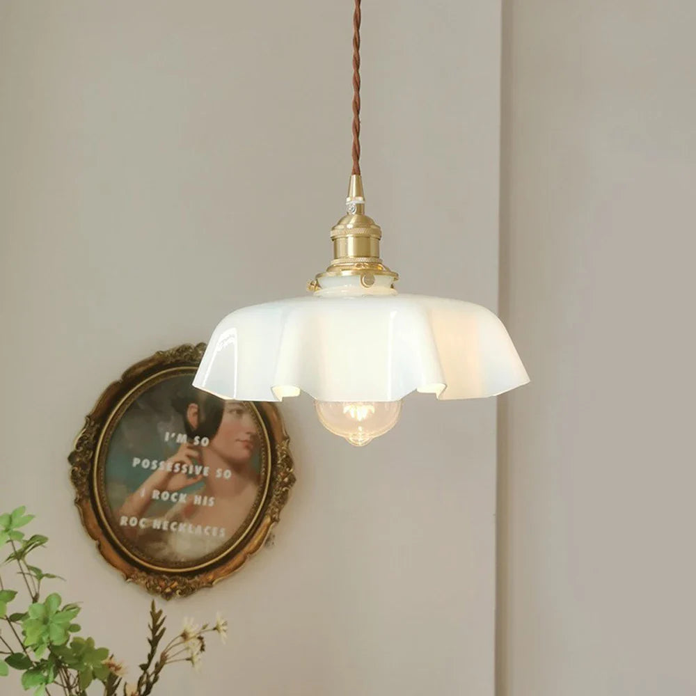 Afralia™ Retro Nordic Glass Pendant Light, Colorful Living Room Hanging Lamp