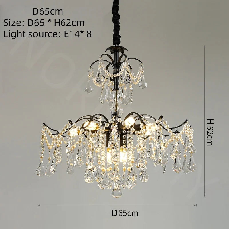 Afralia™ Nordic Crystal Chandelier LED Pendant Lamp for Home Decor & Indoor Lighting