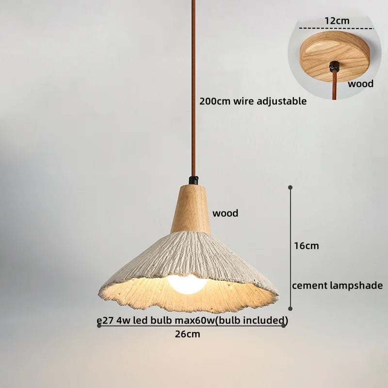 Afralia™ Wood Canopy LED Pendant Lamp: Modern Nordic Style with Adjustable Hanging Lights