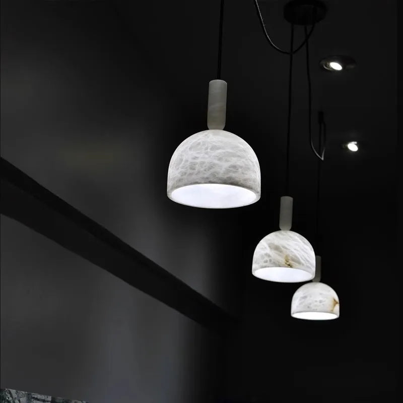 Afralia™ Alabaster Pendant Lights LED Designer Hanging Lamps For Living Room