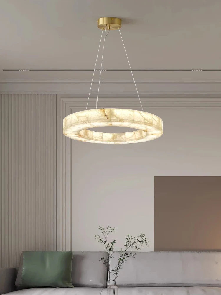 Afralia™ Modern Marble Chandelier - Luxury LED Hanging Lamps for Living Room