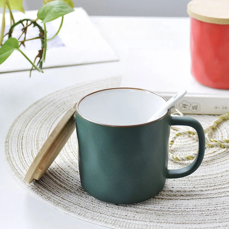 Afralia™ Macaron Color Porcelain Coffee Mug Set - Good-looking Drinkware for Personalized Gifting