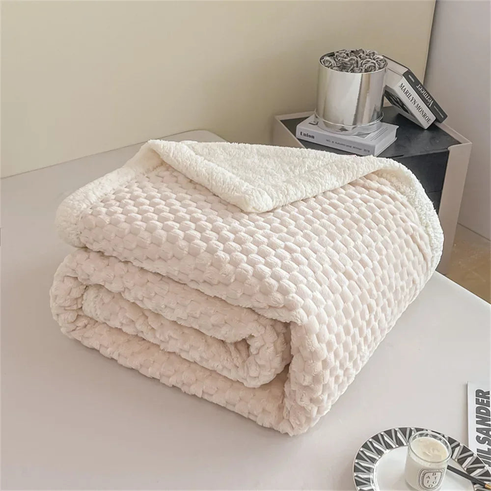 Afralia™ Sherpa Fleece Plush Blanket Throw - Cozy Solid Color BedSheet