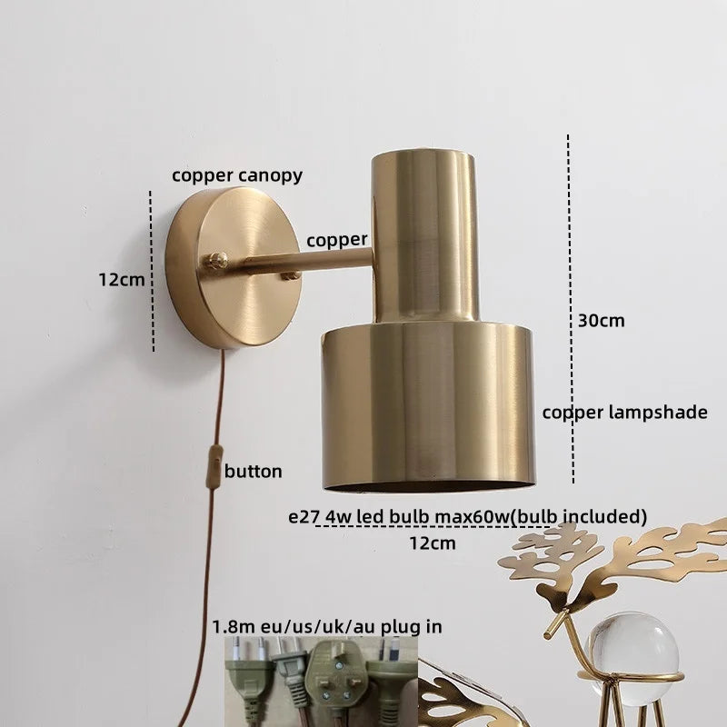 Afralia™ LED Wall Lamp with Pull Chain Switch for Modern Home Decor