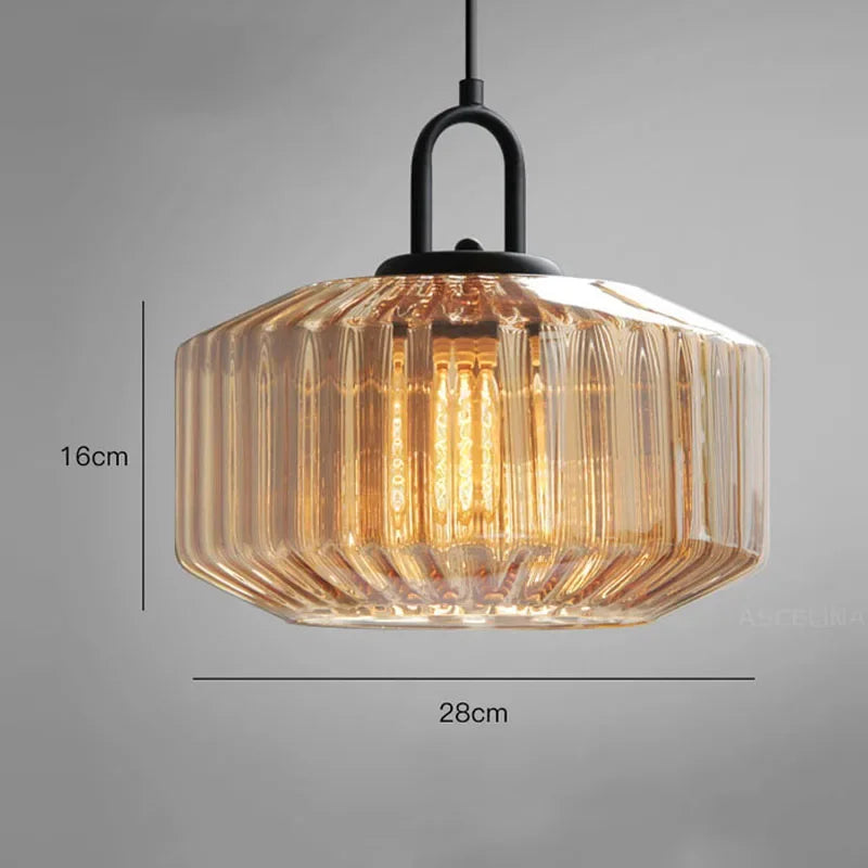 Afralia™ Retro Glass Pendant Chandelier for Dining Table, Bedroom, Restaurant - Nordic LED Decor Light