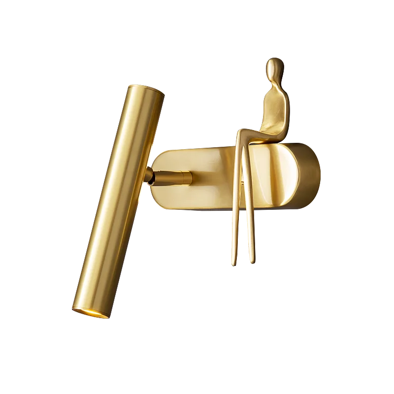 Afralia™ Modern Copper Brass Wall Light with Adjustable LED Colors