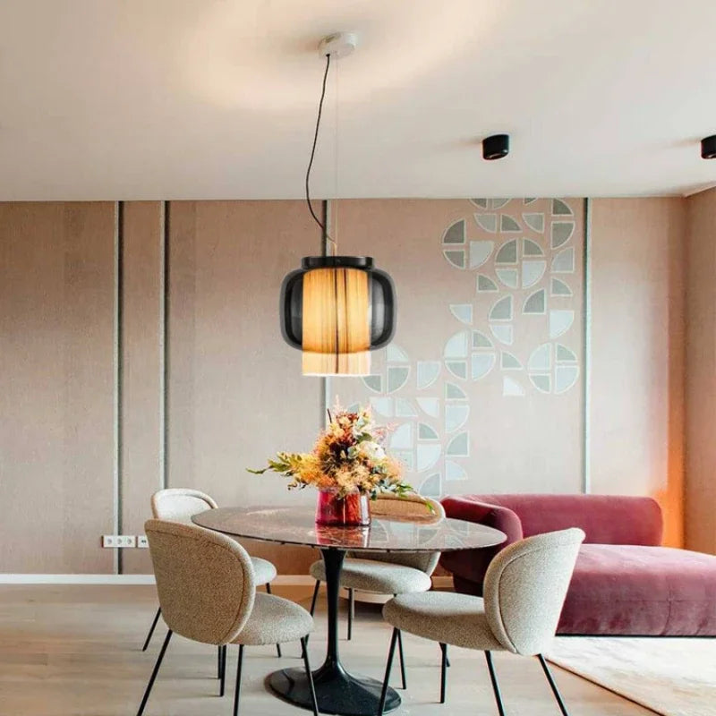 Afralia™ Nordic Glass LED Pendant Chandelier for Home Dining and Kitchen Bar