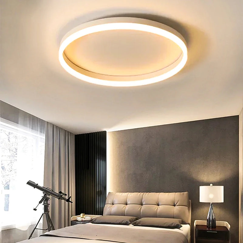 Afralia™ Modern LED Round Ceiling Lights - Simple Chandelier for Living Dining Room