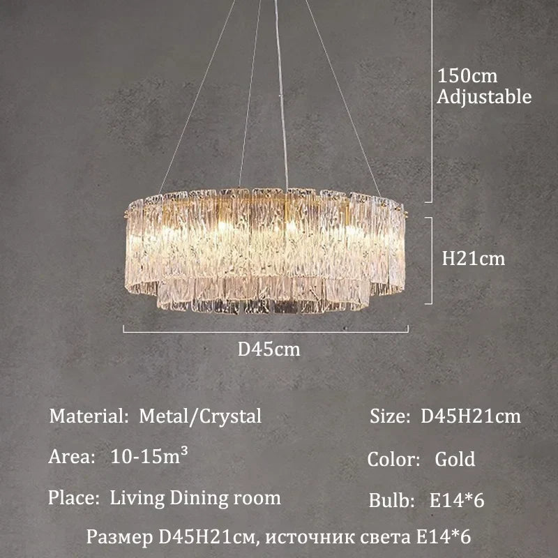 Afralia™ Crystal Ceiling Chandelier for Luxe Living Room & Dining Table Lighting