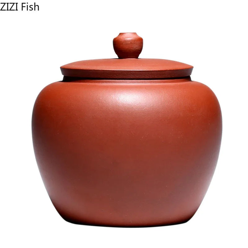Afralia™ Purple Clay Teapot Tea Canister: Sealed Ceramic Storage Jar with Lid