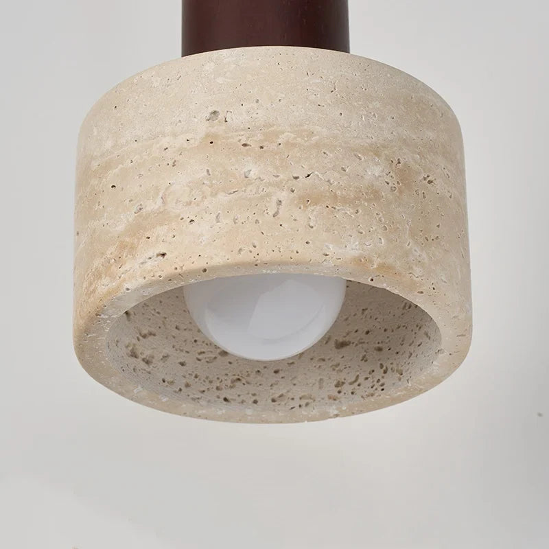 Afralia™ Nordic Wood LED Wall Sconce Yellow Travertine Stair Light