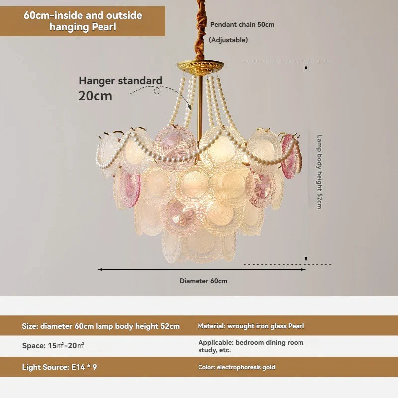 Afralia™ French Crystal Pendant Chandelier Light with Glass Crystals