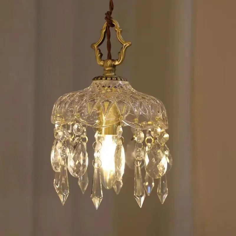 Afralia™ Crystal Pendant Lamp for Bedroom, Dining Room, Kitchen - Nordic Luxury Vintage Lighting