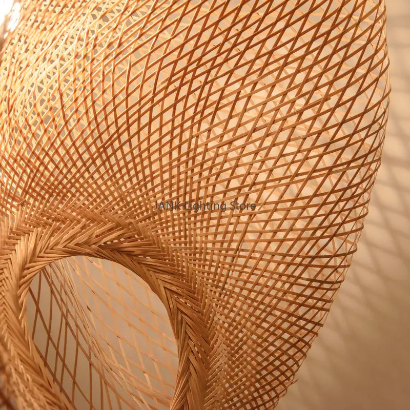 Afralia™ Bamboo Wave Shade Pendant Lamp for Indoor Lighting