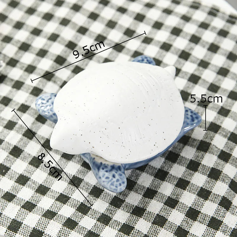 Afralia™ Ceramic Marine Life Decorative Storage Tray for Dresser or Tabletop